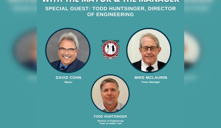 Indian Trail Officials to Discuss Road Infrastructure in Upcoming Facebook Live Event