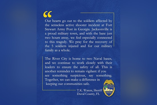 Jacksonville Sheriff Expresses Sympathy for Victims of Fort Stewart Shooting, Urges Community Vigilance
