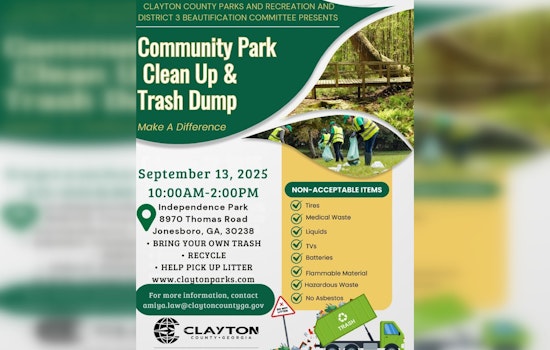 Join Clayton County's Community Park Clean Up Effort in Jonesboro on September 13