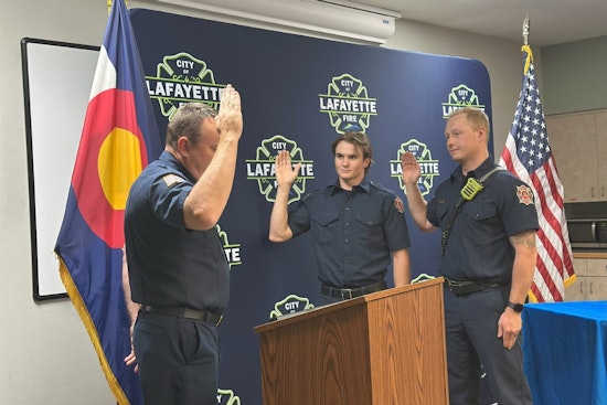 Lafayette Fire Department Welcomes New Firefighters Strizki and Swanson at Badge Ceremony