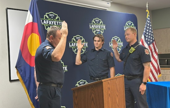Lafayette Fire Department Welcomes New Firefighters Strizki and Swanson at Badge Ceremony
