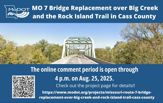 Last Chance for Public Input on Missouri Route 7 Bridge Replacement in Cass County Approaches Deadline