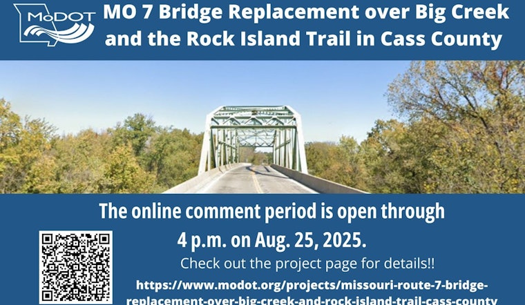 Last Chance for Public Input on Missouri Route 7 Bridge Replacement in Cass County Approaches Deadline