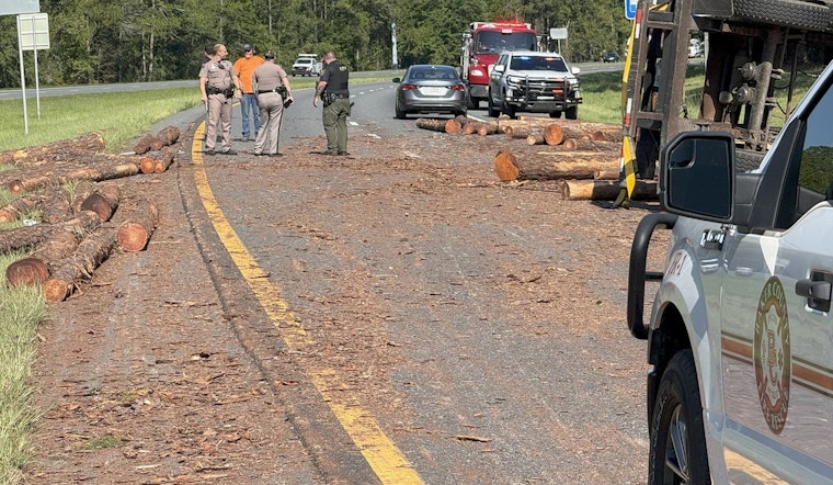 Log Truck Spill on I-10 in Baker County Clears After Morning Traffic Chaos