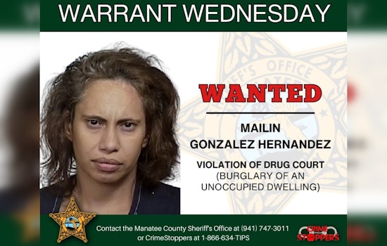Manatee County Sheriff's Office Seeks Public Help to Locate Woman Accused of Burglary and Drug Court Violation