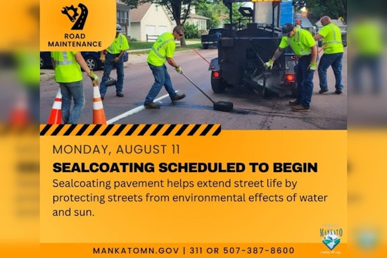 Mankato Announces Sealcoating Project Starting August 11: Prepare for Altered Parking and Travel Plans