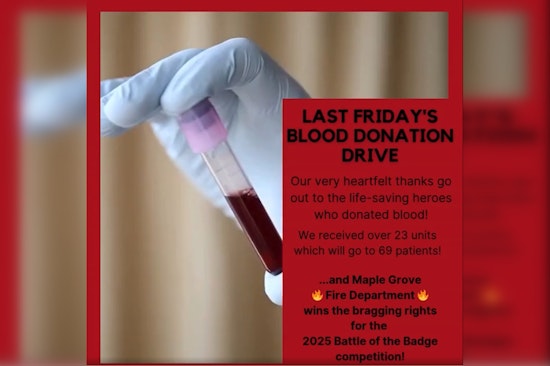 Maple Grove Fire Department Triumphs in ‘Battle of the Badges’ Blood Drive, Boosting Local Blood Supply