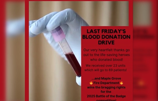 Maple Grove Fire Department Triumphs in ‘Battle of the Badges’ Blood Drive, Boosting Local Blood Supply
