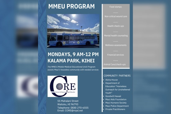 Maui Police Department Launches Mobile Medical Educational Unit to Support Kihei's Houseless Community