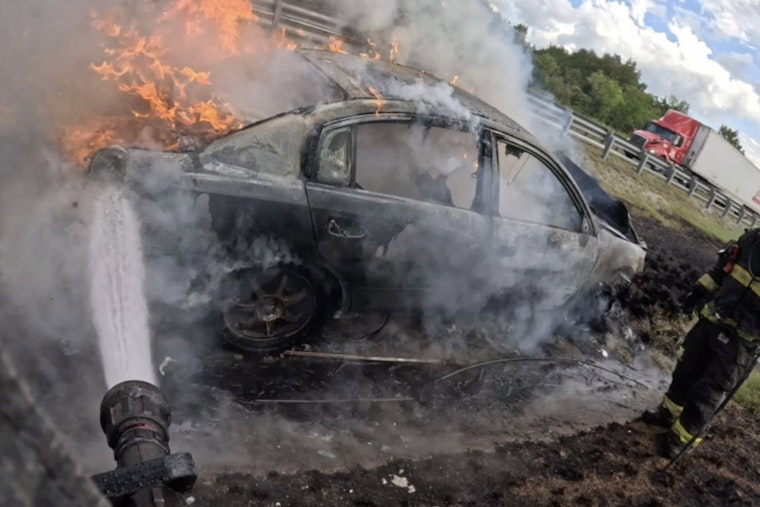 Maury County Firefighters Extinguish I-65 Vehicle Blaze and Assist THP Officer with Flat Tire in Display of Teamwork