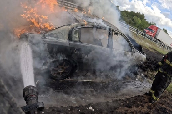 Maury County Firefighters Extinguish I-65 Vehicle Blaze and Assist THP Officer with Flat Tire in Display of Teamwork