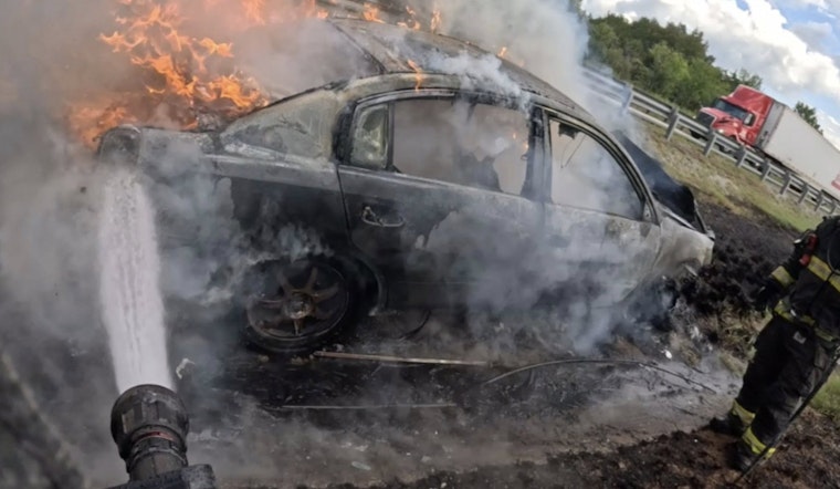 Maury County Firefighters Extinguish I-65 Vehicle Blaze and Assist THP Officer with Flat Tire in Display of Teamwork