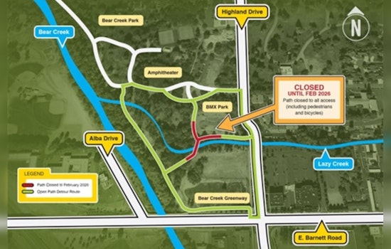Medford's Lazy Creek Path Undergoes Eco-Improvement; Detours in Place Amid Construction