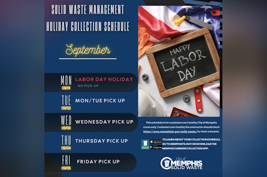 Memphis Labor Day Notice Says Waste Collection Schedule Shifts to Honor Workers