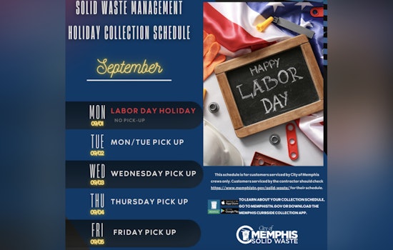 Memphis Labor Day Notice Says Waste Collection Schedule Shifts to Honor Workers
