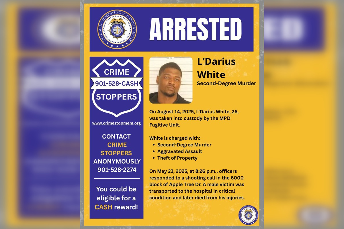 Memphis Police Nab Suspect Charged with Second-Degree Murder in Apple