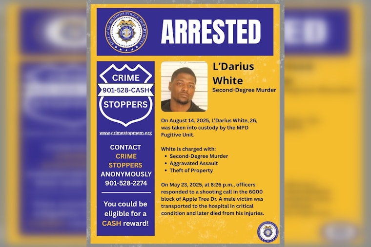 Memphis Police Nab Suspect Charged with Second-Degree Murder in Apple Tree Drive Shooting