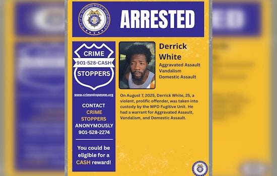 Memphis Police Swiftly Apprehend Suspect Derrick White for Aggravated Assault Under Assault Initiative