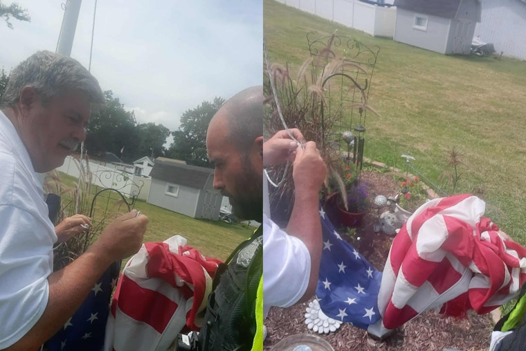Mentor-on-the-Lake Police and Fire Departments Rally to Free Tangled American Flag for Local Widow