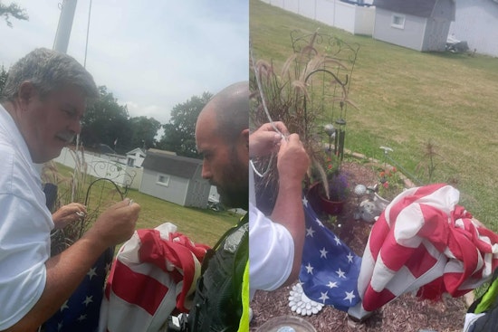 Mentor-on-the-Lake Police and Fire Departments Rally to Free Tangled American Flag for Local Widow