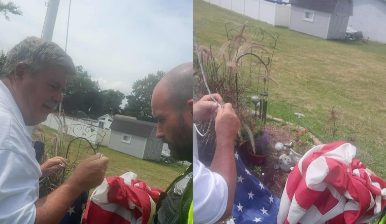 Mentor-on-the-Lake Police and Fire Departments Rally to Free Tangled American Flag for Local Widow