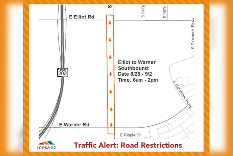Mesa Announces Lane Restrictions Scheduled on Ellsworth Road for Street Maintenance