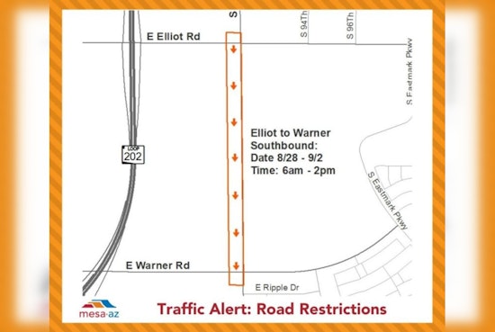 Mesa Announces Lane Restrictions Scheduled on Ellsworth Road for Street Maintenance
