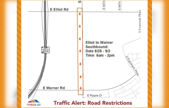 Mesa Announces Lane Restrictions Scheduled on Ellsworth Road for Street Maintenance