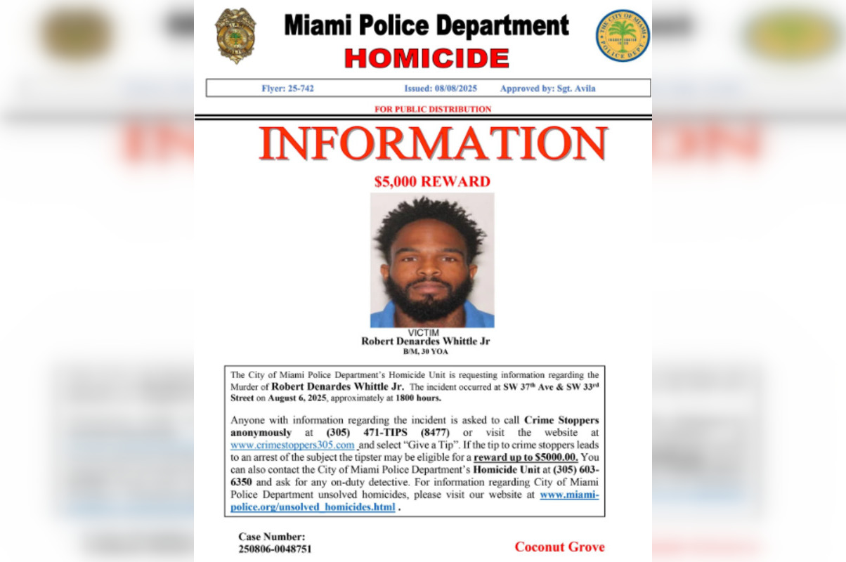 UPDATE: Miami Police Offer $5,000 Reward in Hunt for Gunman After