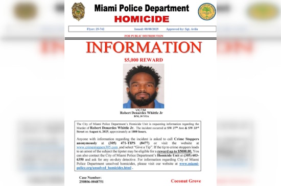 UPDATE: Miami Police Offer $5,000 Reward in Hunt for Gunman After Fatal Shooting in Coconut Grove
