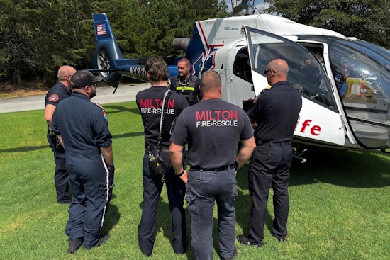 Milton Fire-Rescue Department Conducts Air Medical Transport Training, Helicopters Over Northwest Milton Part of Exercise