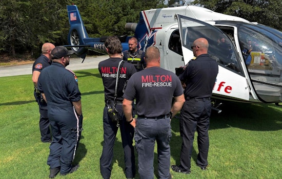 Milton Fire-Rescue Department Conducts Air Medical Transport Training, Helicopters Over Northwest Milton Part of Exercise