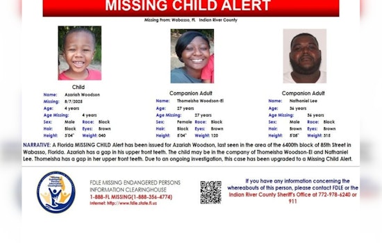 Missing 4-Year-Old Azariah Woodson Found Safe, Florida Missing Child Alert Cancelled