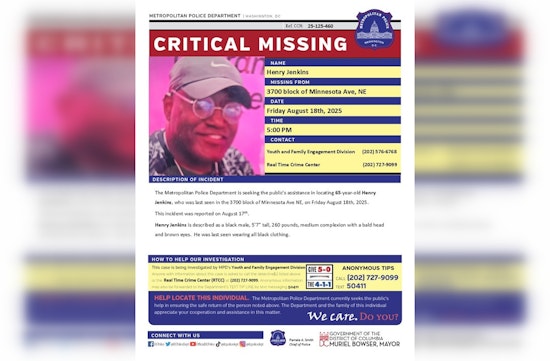 Missing 65-Year-Old Henry Jenkins Found Safe, DC Police and Community Efforts Praised