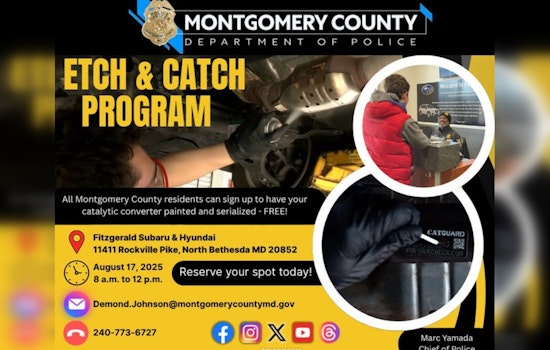 Montgomery County Police Launch "Etch & Catch" to Combat Catalytic Converter Theft