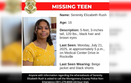Montgomery County Police Request Public Aid in Search for Missing Teen Serenity Rush