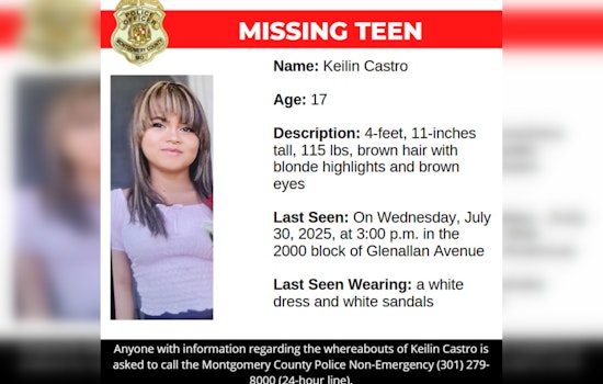 Montgomery County Police Seek Public Help in Search for Missing Teenager Keilin Castro
