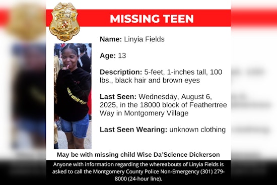 Montgomery County Police Seek Public's Assistance to Locate Missing 13-Year-Old from Montgomery Village