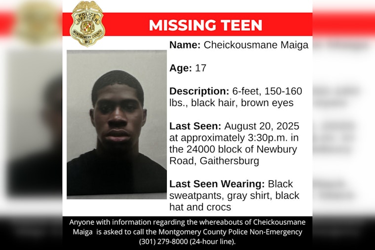 Montgomery County Police Seek Public's Help in Urgent Search for Missing Teen Cheickousmane Maiga