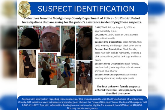 Montgomery County Police Seek Public's Help to Identify Theft Suspects in Old Columbia Pike Case