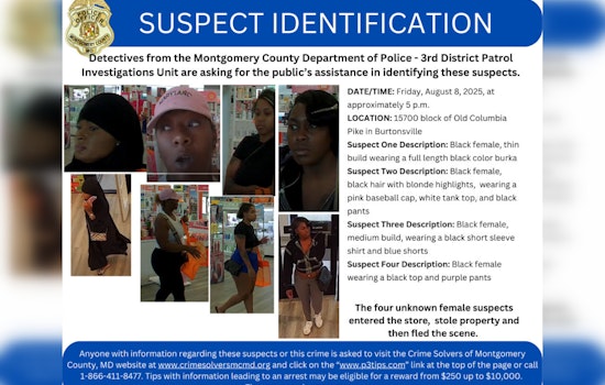 Montgomery County Police Seek Public's Help to Identify Theft Suspects in Old Columbia Pike Case