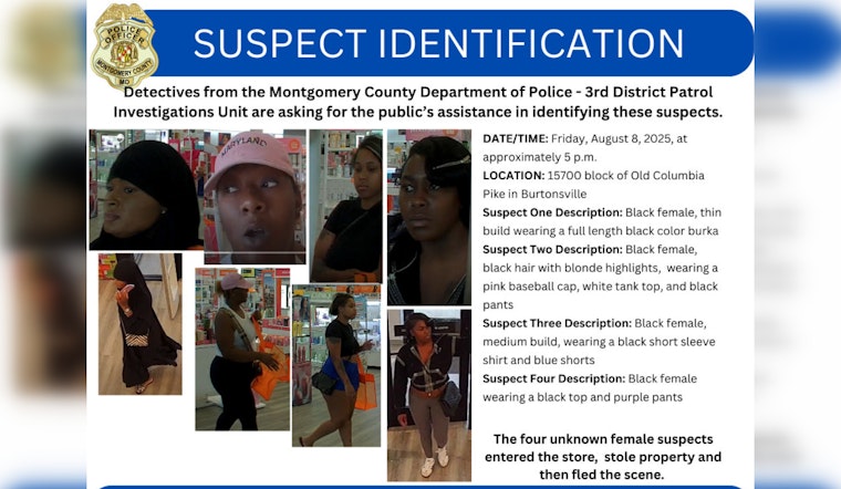 Montgomery County Police Seek Public's Help to Identify Theft Suspects in Old Columbia Pike Case