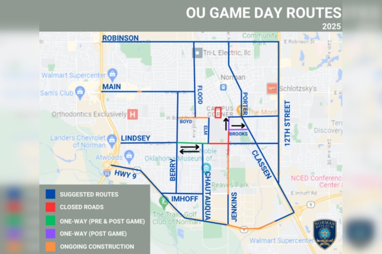 Norman PD Unveils Traffic and Parking Plan for Upcoming OU Football Home Games