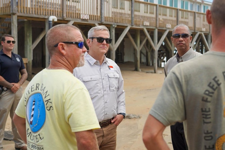 North Carolina Governor Stein Surveys Damage in Dare County Following Hurricane Erin