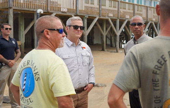 North Carolina Governor Stein Surveys Damage in Dare County Following Hurricane Erin
