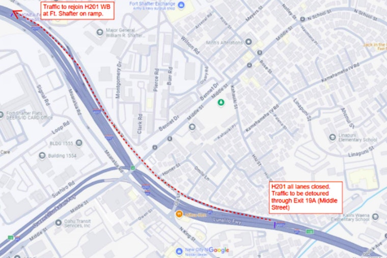 Oahu Faces Extended Nighttime Closures on H-201 Moanalua Freeway Through August