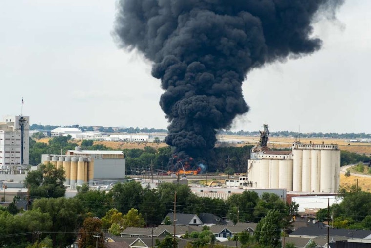 Ogden Fire Crews Extinguish Railyard Blaze, No Injuries Reported as Black Smoke Overshadows City