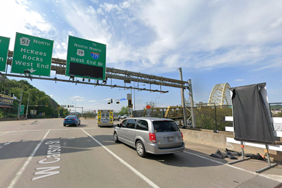 Overturned Dump Truck Causes Major Delays on Route 51 Near Pittsburgh's West End Bridge