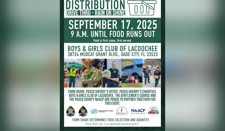 Pasco Sheriff's Office Teams Up with Local Groups for Free Food Distribution Event in Lacoochee