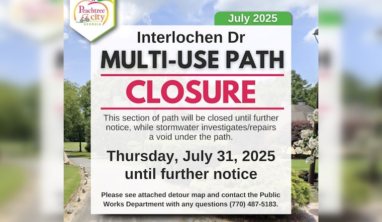 Peachtree City Path Closure Due to Underlying Void, Repairs Underway with No End Date